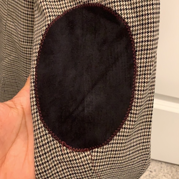 NWT- The Savile Row Co London Blazer Houndstooth Womens Small Elbow Patches- Tan - Picture 11 of 13